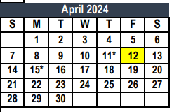 District School Academic Calendar for Creekview Middle School for April 2024