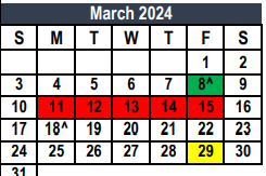 District School Academic Calendar for Wayside Middle for March 2024