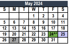District School Academic Calendar for Watson Learning Center for May 2024