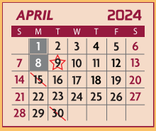 District School Academic Calendar for Pete Gallego Elementary for April 2024