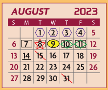 District School Academic Calendar for Henry B Gonzalez Elementary for August 2023