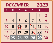 District School Academic Calendar for Pete Gallego Elementary for December 2023