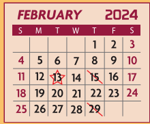 District School Academic Calendar for Maude Mae Kirchner Elementary for February 2024