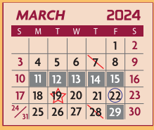 District School Academic Calendar for Eagle Pass Junior High for March 2024