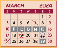 District School Academic Calendar for Language Development Center for March 2024