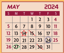 District School Academic Calendar for Pete Gallego Elementary for May 2024