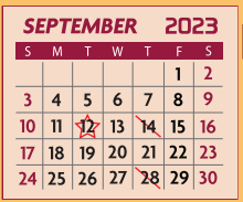 District School Academic Calendar for Maude Mae Kirchner Elementary for September 2023