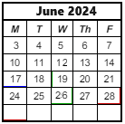 District School Academic Calendar for Prince Chapman Academy for June 2024