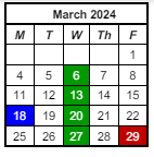 District School Academic Calendar for Prince Chapman Academy for March 2024