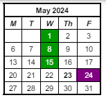 District School Academic Calendar for Prince Chapman Academy for May 2024