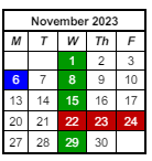 District School Academic Calendar for Prince Chapman Academy for November 2023