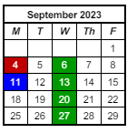 District School Academic Calendar for Prince Chapman Academy for September 2023