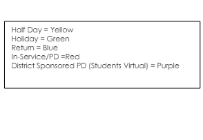 District School Academic Calendar Legend for Dalton Elementary School