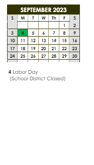 District School Academic Calendar for Broadmoor Senior High School for September 2023