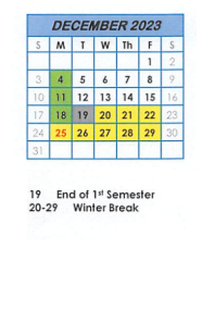District School Academic Calendar for Avilla Elem & Middle Sch for December 2023