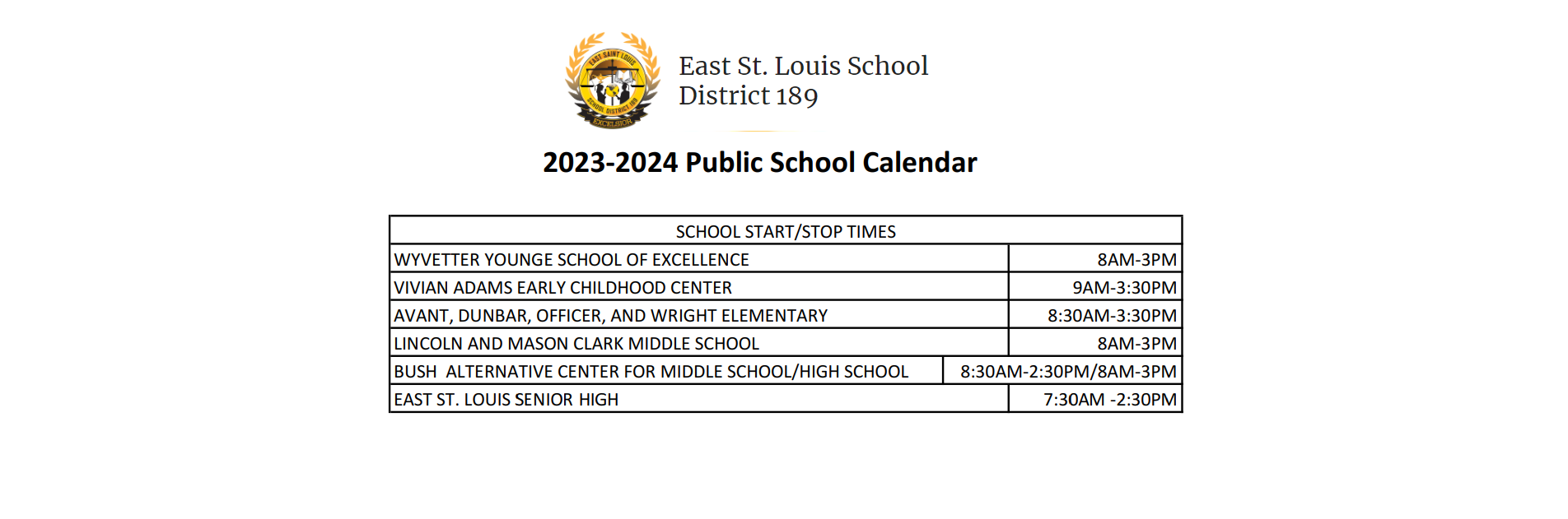 District School Academic Calendar Key for Vivian Adams Early Child Ctr
