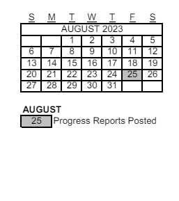 District School Academic Calendar for Evit Hamilton for August 2023