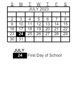 District School Academic Calendar for Evit Hamilton for July 2023