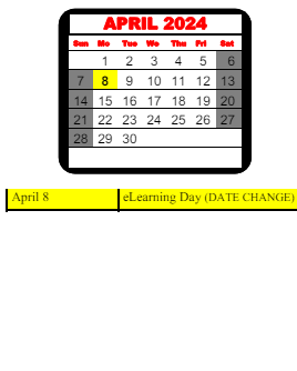 District School Academic Calendar for Matthews Elementary School for April 2024