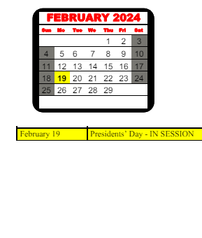 District School Academic Calendar for Matthews Elementary School for February 2024