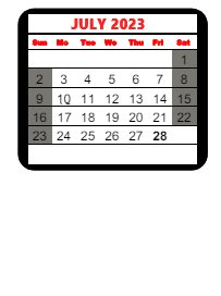 District School Academic Calendar for Matthews Elementary School for July 2023
