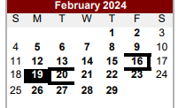 District School Academic Calendar for Van Zandt Ssa for February 2024