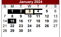 District School Academic Calendar for Edgewood Daep for January 2024