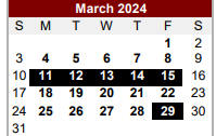 District School Academic Calendar for Cardenas Ctr for March 2024