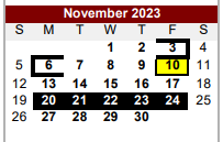 District School Academic Calendar for Edgewood Academy for November 2023