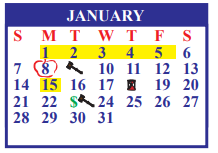 District School Academic Calendar for De La Vina Elementary for January 2024