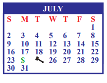 District School Academic Calendar for De La Vina Elementary for July 2023