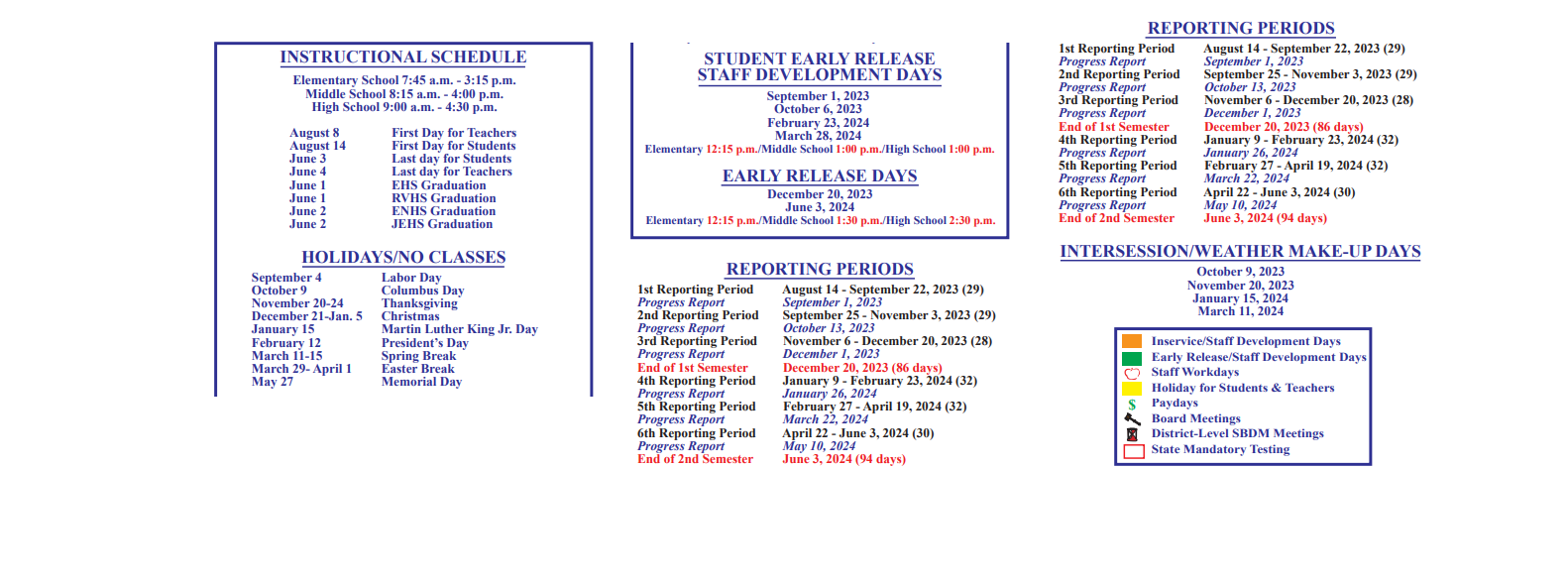 District School Academic Calendar Key for Dr Thomas Esparza Elementary