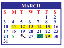 District School Academic Calendar for De La Vina Elementary for March 2024