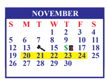 District School Academic Calendar for Dr Thomas Esparza Elementary for November 2023
