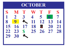 District School Academic Calendar for De La Vina Elementary for October 2023