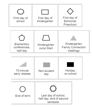 District School Academic Calendar Legend for Options Program