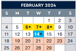 District School Academic Calendar for E-2 Central NE El Don't Use for February 2024