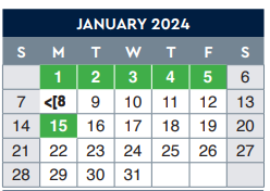 District School Academic Calendar for Mitzi Bond Elementary for January 2024
