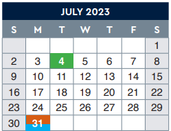 District School Academic Calendar for E-2 Central NE El Don't Use for July 2023