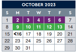 District School Academic Calendar for Green Elementary for October 2023