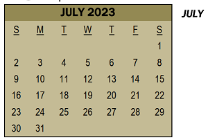 District School Academic Calendar for Pierre Moran Middle School for July 2023