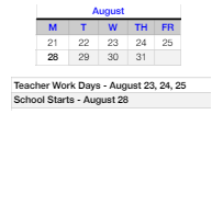 District School Academic Calendar for Ruby Valley Elementary School for August 2023