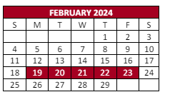 District School Academic Calendar for Elmira Alternative High School for February 2024