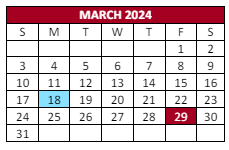 District School Academic Calendar for Elmira Alternative High School for March 2024