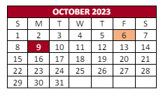 District School Academic Calendar for Elmira Alternative High School for October 2023