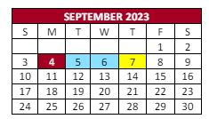 District School Academic Calendar for Elmira Alternative High School for September 2023