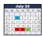 District School Academic Calendar for Edgewood Elementary School for July 2023