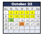 District School Academic Calendar for Edgewood Elementary School for October 2023