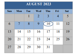 District School Academic Calendar for Reinherdt Holm Elementary School for August 2023