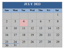 District School Academic Calendar for Reinherdt Holm Elementary School for July 2023